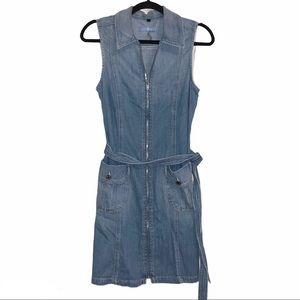 7 For All Mankind Denim Jean Zipper Dress Size M